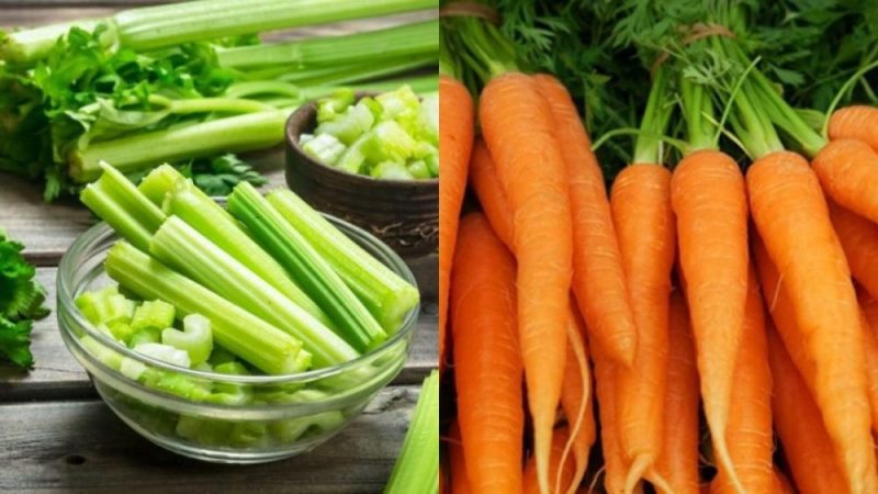 Cách giảm mỡ mặt bằng cà rốt và cần tây