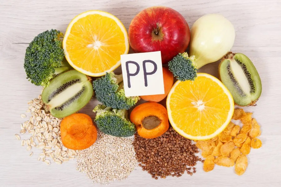 Bổ sung Vitamin PP trong các loại thực phẩm khác nhau.