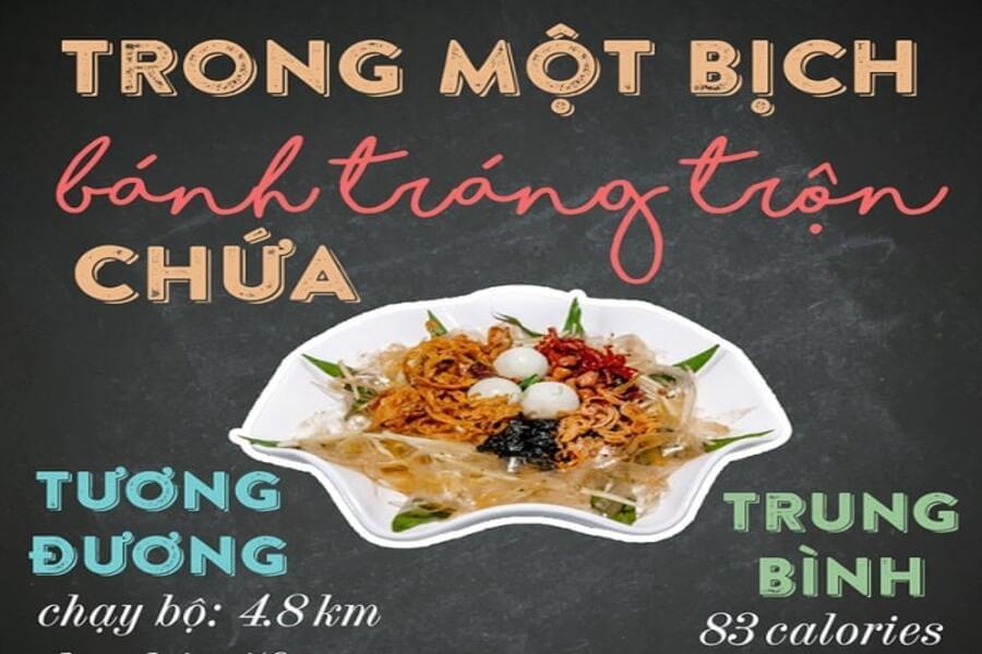 bánh tráng trộn bao nhiêu calo