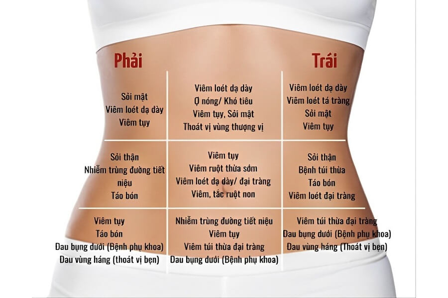 đau dạ dày ở vị trí nào