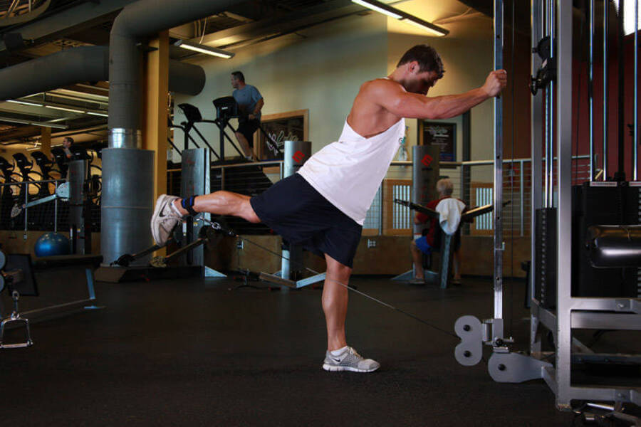 máy tập mông ở phòng gym