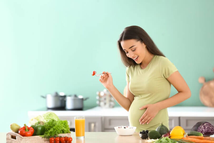 chế độ giảm cân cho bà bầu