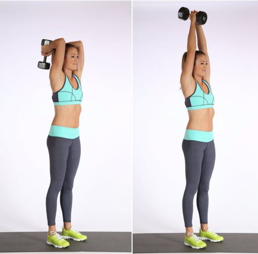 các bài tập tay sau với tạ đơn